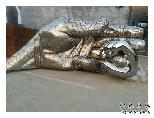 幾何拇指雕塑廠家 創意小品 現代不銹鋼拇指雕塑廠