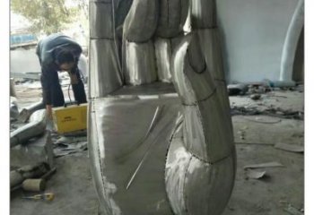 創(chuàng)意佛手雕塑廠家 現(xiàn)代小品 公園不銹鋼佛手雕塑廠