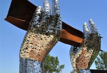 步行街手掌雕塑廠家 創意小品 大型不銹鋼手掌雕塑廠