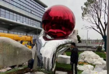 現(xiàn)代手掌雕塑廠家 大型別墅區(qū)擺件 創(chuàng)意不銹鋼手掌雕塑廠