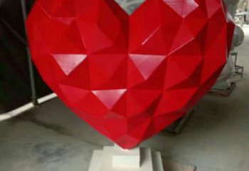 幾何愛心雕塑廠家 現代小品 抽象不銹鋼愛心雕塑廠