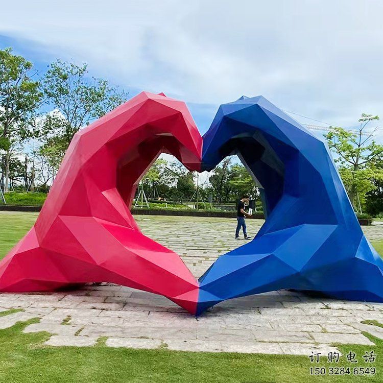 切面愛心雕塑廠家 庭院擺件 大型不銹鋼愛心雕塑廠