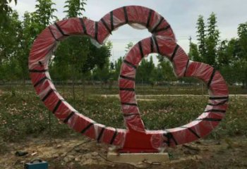 創(chuàng)意心心相印雕塑廠家 現(xiàn)代公園烤漆小品 
