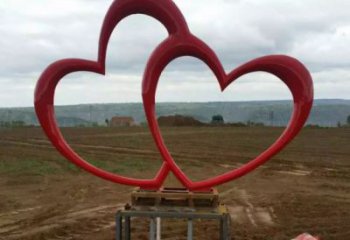 烤漆心心相印雕塑廠家  戶外現(xiàn)代廣場(chǎng)小品 