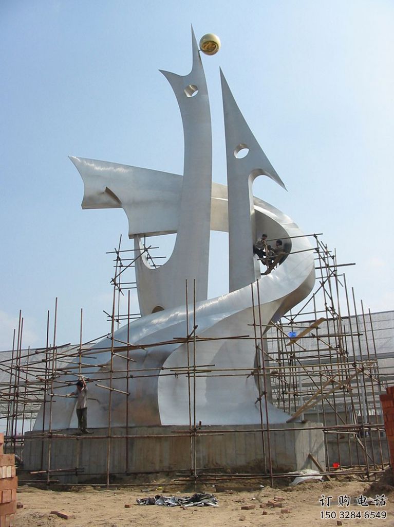 公園路標(biāo)雕塑廠家 戶外擺件 鏡面不銹鋼路標(biāo)雕塑廠