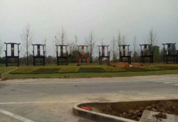 園林椅子雕塑廠家 創(chuàng)意小品 中式不銹鋼椅子雕塑廠