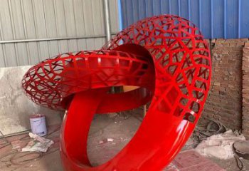 廣場圓盤雕塑廠家 烤漆小品 現代不銹鋼圓盤雕塑制作