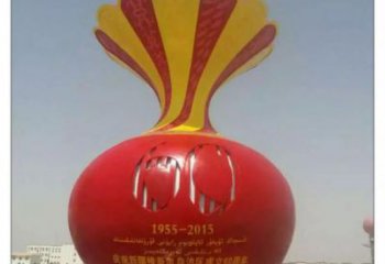 現代花瓶雕塑廠家 大型別墅區擺件 烤漆不銹鋼花瓶雕塑廠