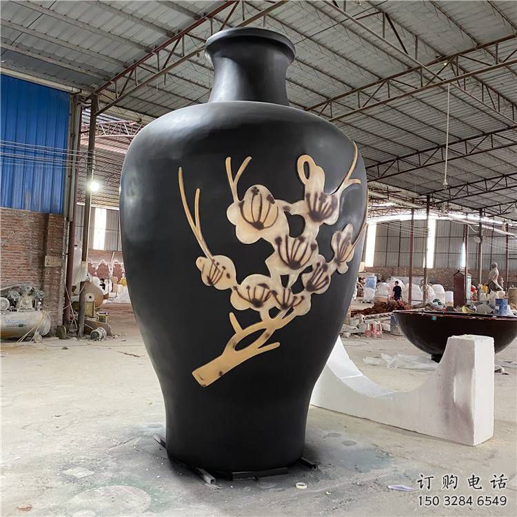 大型商場花瓶雕塑廠家 仿真擺件 烤漆不銹鋼花瓶雕塑定做