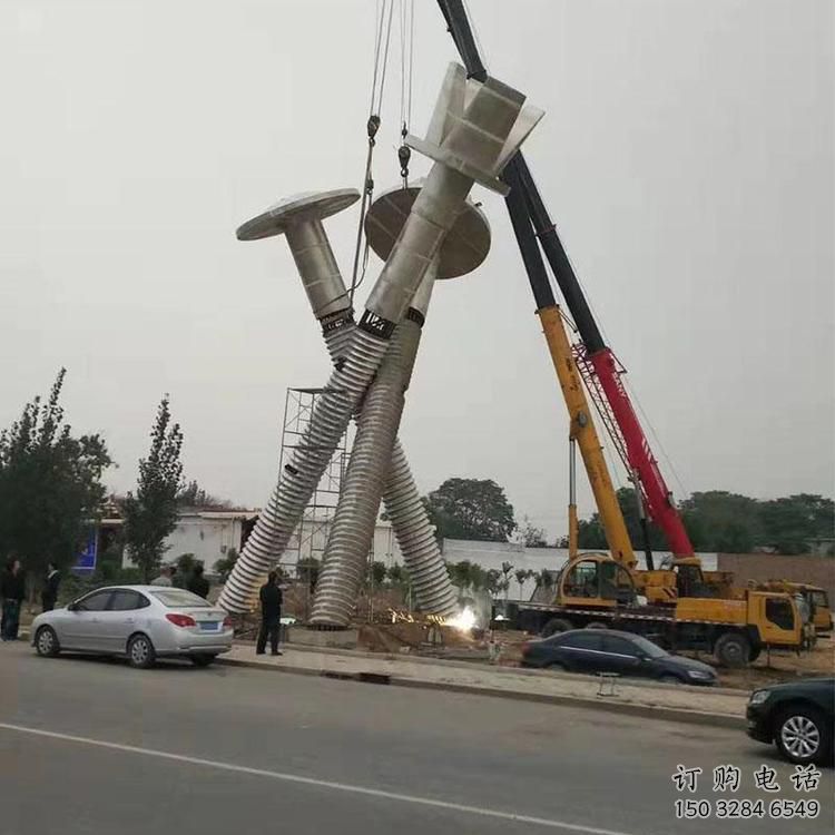 創意螺絲雕塑廠家 創意小品 公園不銹鋼螺絲雕塑廠