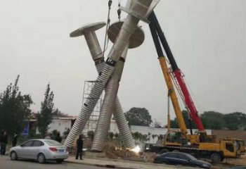 商業街螺釘雕塑廠家 現代擺件 大型不銹鋼螺釘雕塑廠