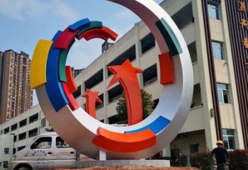 異形彩虹雕塑廠家 現代小品 創意不銹鋼彩虹雕塑廠