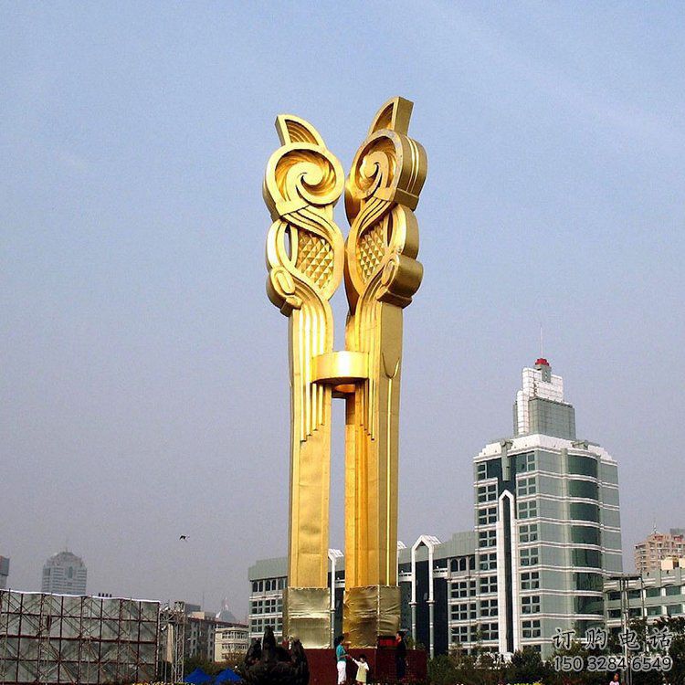 街道市政雕塑廠家 現代擺件 烤漆不銹鋼市政雕塑廠