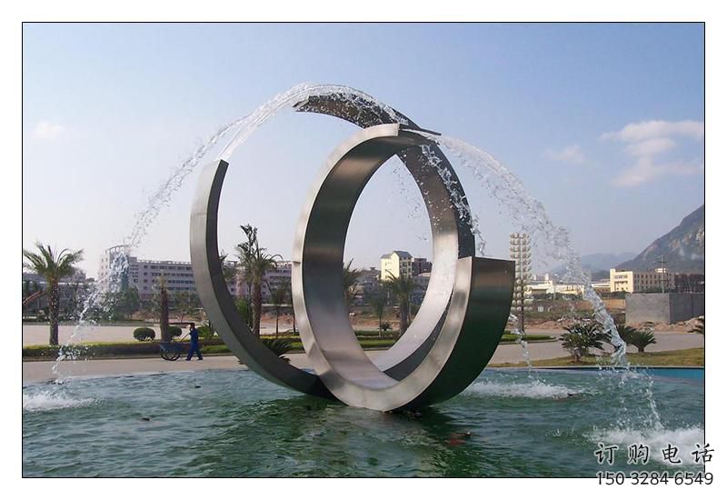 庭院水簾雕塑廠家 創意小品 噴水不銹鋼水簾雕塑廠