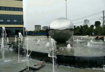 街道水簾雕塑廠家 現代擺件 鏡面不銹鋼水簾雕塑定做