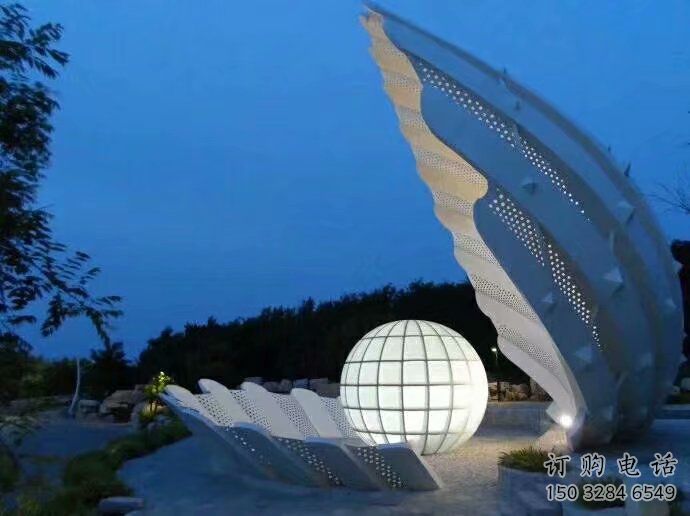 抽象貝殼雕塑廠家 戶外小品 大型不銹鋼貝殼雕塑廠