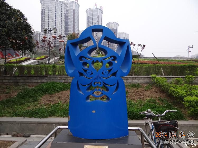 街頭臉譜雕塑廠家 大型別墅區(qū)擺件 鋼管不銹鋼臉譜雕塑廠