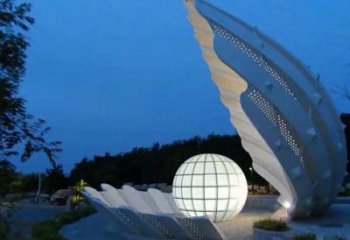 抽象貝殼雕塑廠家 戶外小品 大型不銹鋼貝殼雕塑廠