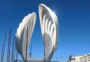 幾何貝殼雕塑廠家 抽象小品 現代不銹鋼貝殼雕塑廠