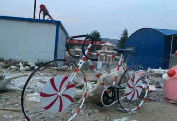 廣場自行車雕塑廠家 公園小品 現代不銹鋼自行車雕塑廠