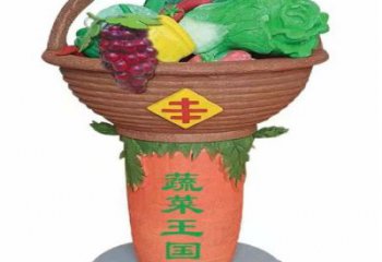 彩繪菜籃子雕塑廠家 廣場擺件 街頭不銹鋼菜籃子雕塑廠