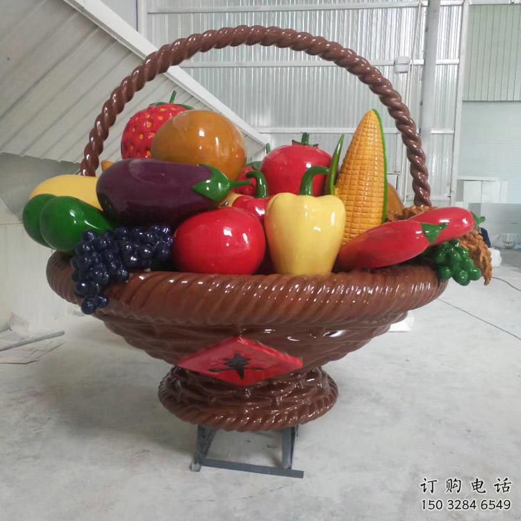 異形菜籃子雕塑廠家 現代小品 廣場不銹鋼菜籃子雕塑定制