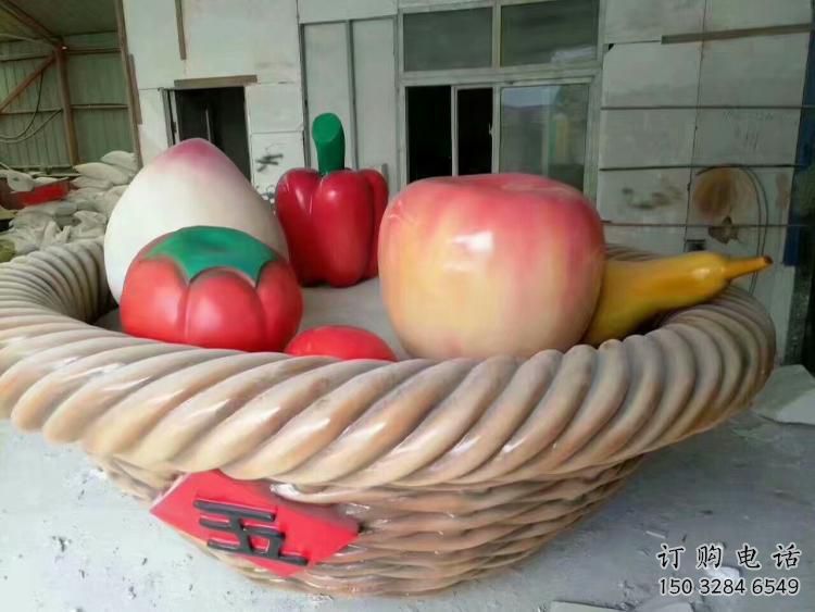 中式菜籃子雕塑廠家 現(xiàn)代小品 游樂場(chǎng)不銹鋼菜籃子雕塑廠