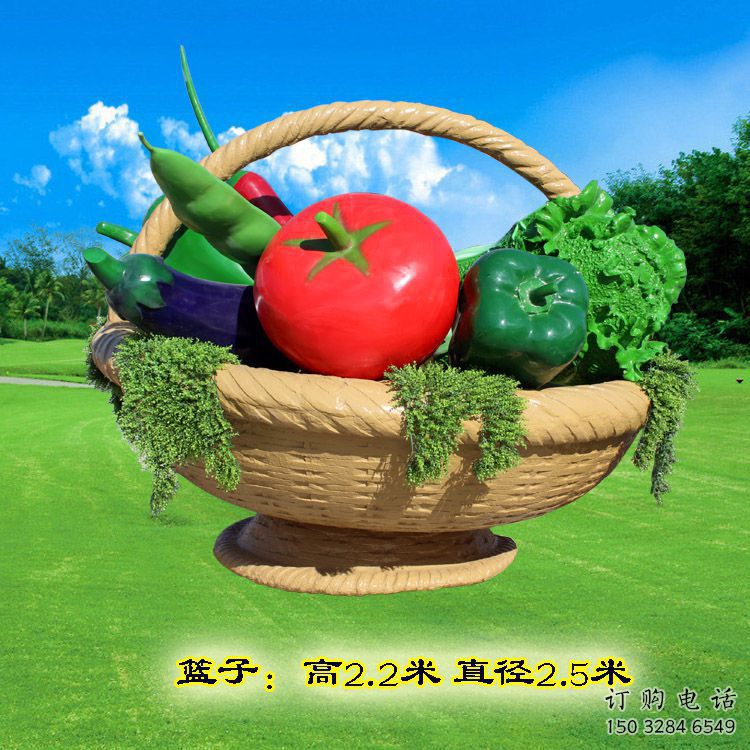 歐式菜籃子雕塑廠家 抽象擺件 街頭不銹鋼菜籃子雕塑價格