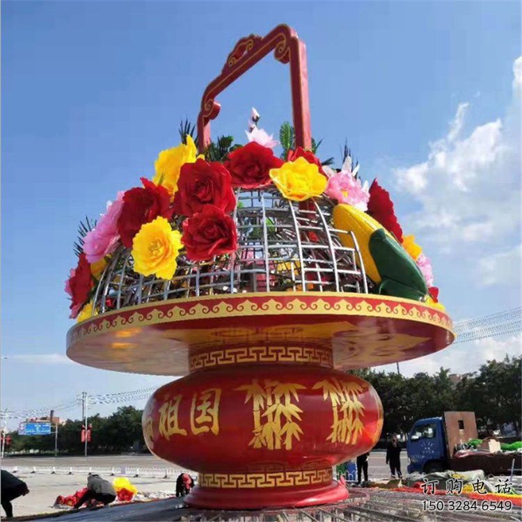 廣場花籃雕塑廠家 創(chuàng)意小品 公園不銹鋼花籃雕塑生產(chǎn)