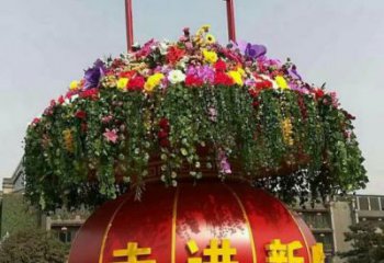 創(chuàng)意花籃雕塑廠家 戶外小品 公園不銹鋼花籃雕塑定做
