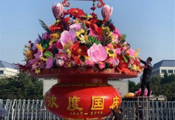 歐式花籃雕塑廠家 抽象擺件 現(xiàn)代不銹鋼花籃雕塑制作