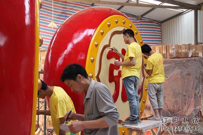 仿古大鼓雕塑廠家 烤漆小品 房地產(chǎn)不銹鋼大鼓雕塑制作