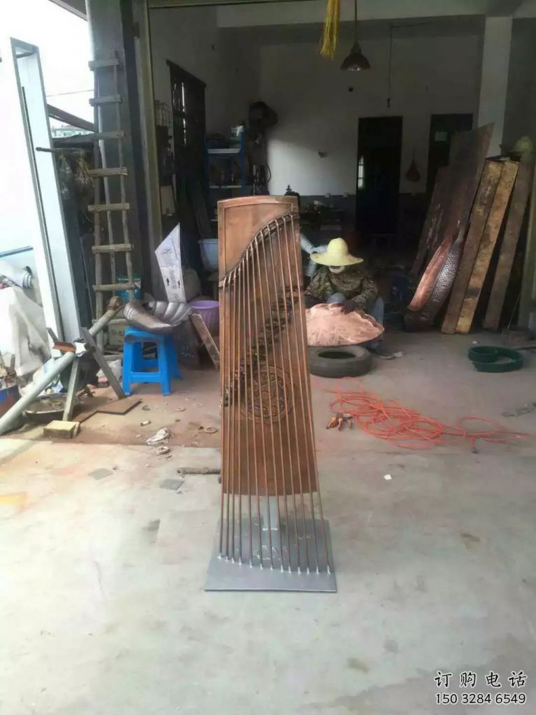 噴漆琵琶雕塑廠家 中式小品 大型不銹鋼琵琶雕塑廠