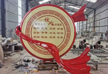 黨建大鼓雕塑廠家 異形小品 創意不銹鋼大鼓雕塑制作
