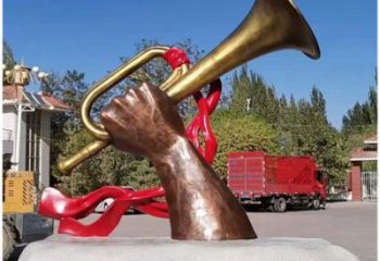 廣場(chǎng)喇叭雕塑廠家 黨建小品 現(xiàn)代不銹鋼喇叭雕塑制作