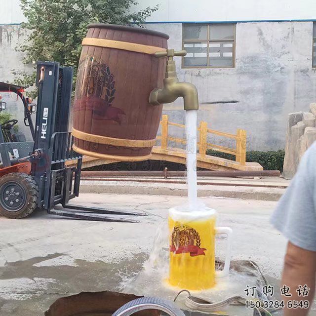 公園酒壇雕塑廠家 戶外擺件 大型不銹鋼酒壇雕塑定制