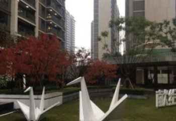 切面千紙鶴雕塑廠家 庭院擺件 現(xiàn)代不銹鋼千紙鶴雕塑生產(chǎn)