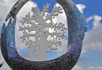 中式雪花雕塑廠家 烤漆小品 創意不銹鋼雪花雕塑廠