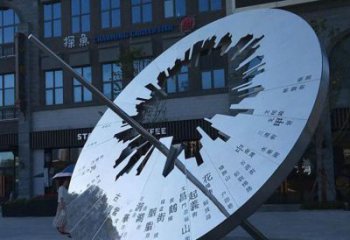鏡面日晷雕塑廠家 大型擺件 創意不銹鋼日晷雕塑廠