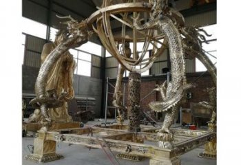 鑄造渾天儀雕塑廠家 中式擺件 創意不銹鋼渾天儀雕塑生產