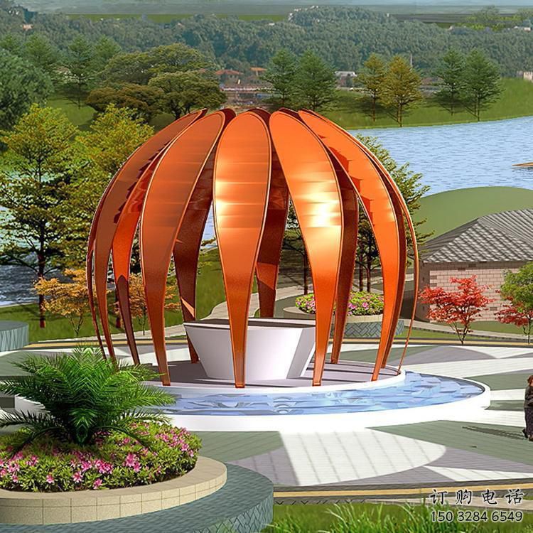 公園鳥籠雕塑廠家 戶外擺件 烤漆不銹鋼鳥籠雕塑廠