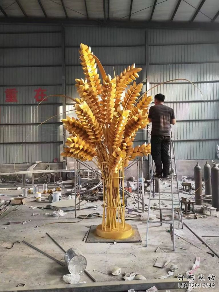 現代麥穗雕塑廠家 大型擺件 創意不銹鋼麥穗雕塑廠