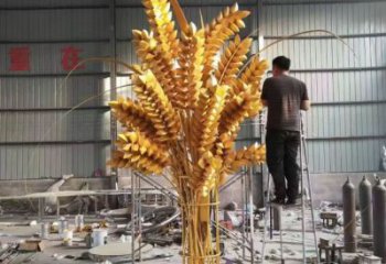 現代麥穗雕塑廠家 大型擺件 創意不銹鋼麥穗雕塑廠