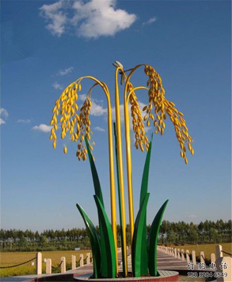 噴漆麥穗雕塑廠家 中式小品 草地不銹鋼麥穗雕塑廠