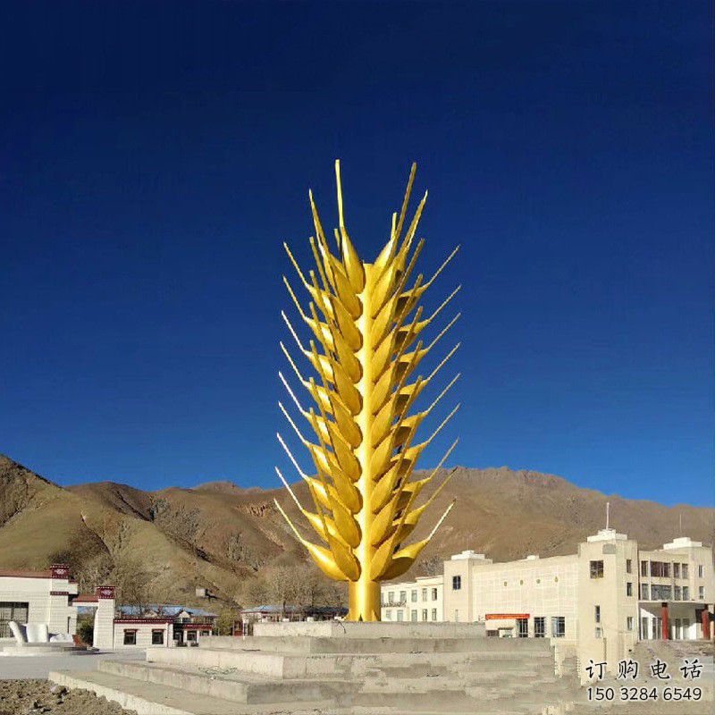 大型麥子雕塑廠家 公園小品 現代不銹鋼麥子雕塑廠制作