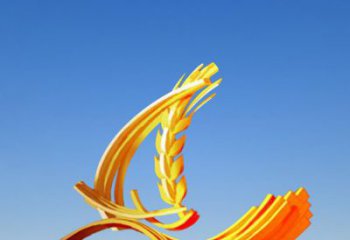 拉絲麥穗雕塑廠家 創意擺件 別墅區不銹鋼麥穗雕塑廠