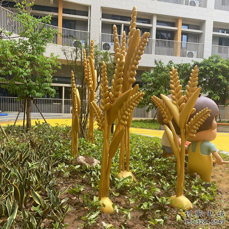 抽象青稞雕塑廠家 創意小品 戶外公園不銹鋼青稞雕塑