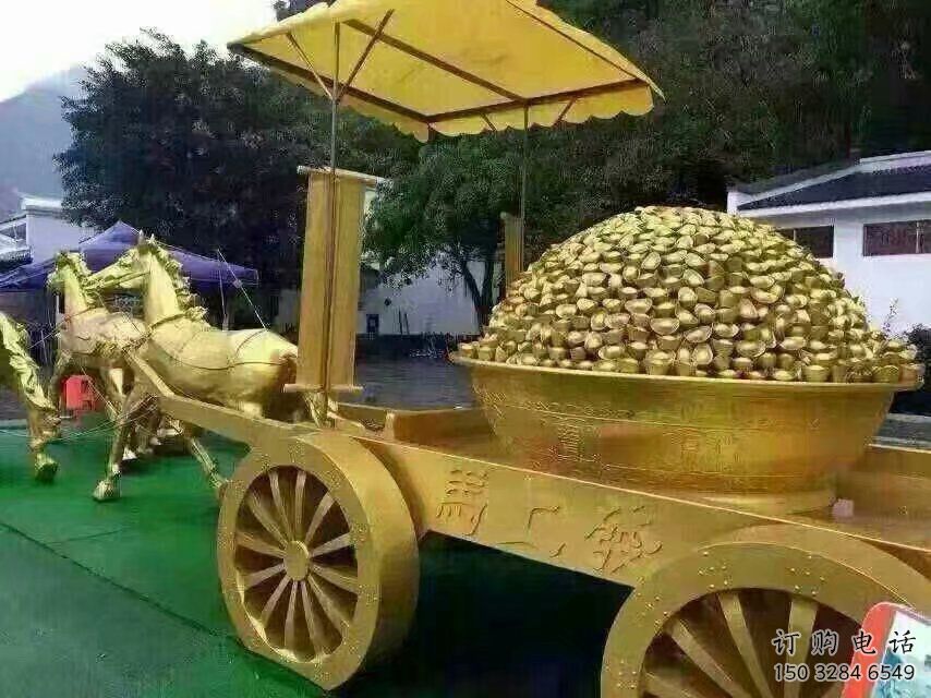 商業街馬車雕塑廠家 創意擺件 現代不銹鋼馬車雕塑廠