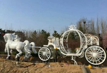 鏤空馬車雕塑廠家 園林小品 住宅小區(qū)不銹鋼馬車雕塑廠