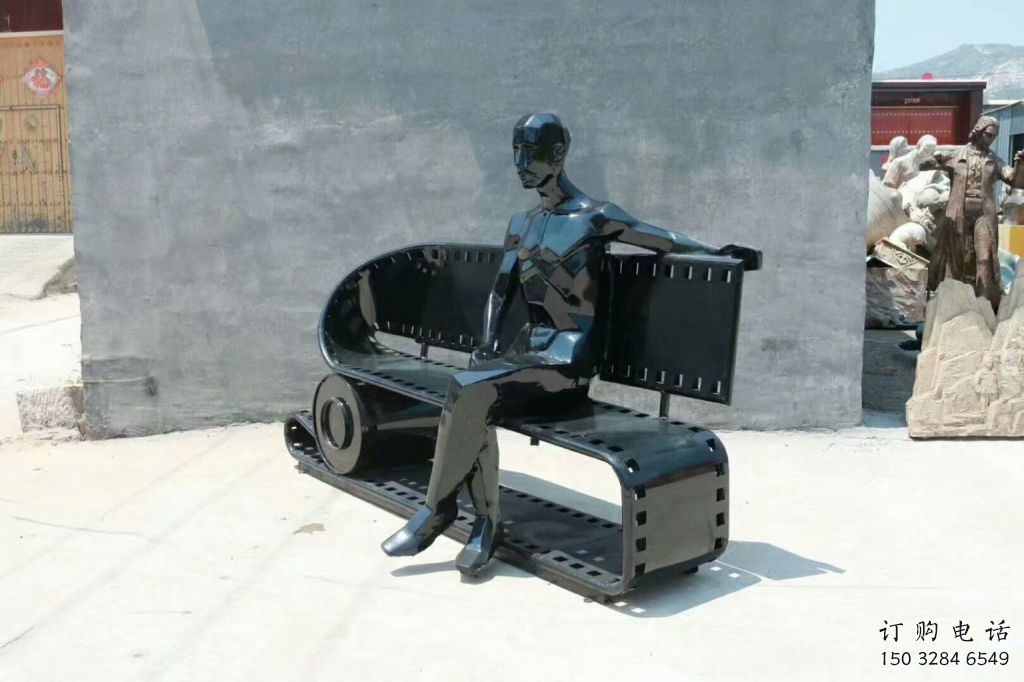 烤漆凳子雕塑廠家 現代公園小品 抽象不銹鋼凳子雕塑廠